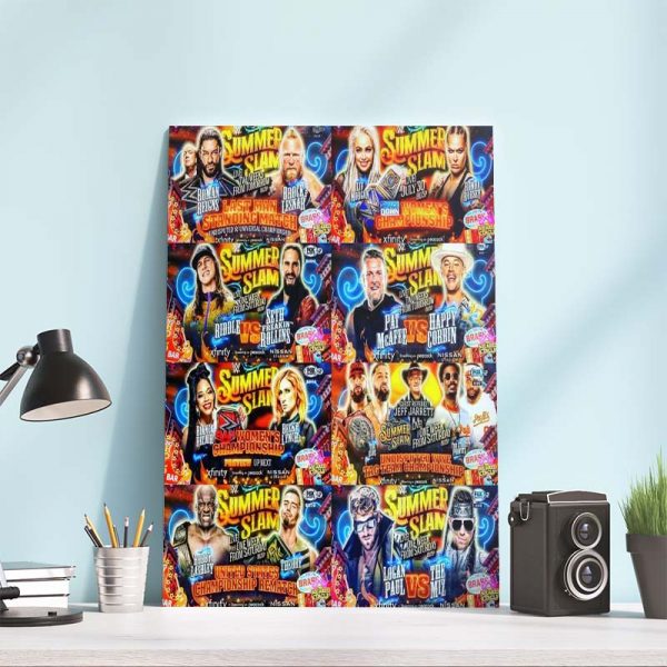 SummerSlam 2022 Full Matches TV-14 Show Schedule Poster Canvas