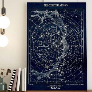 The Star Constellations Vintage 1900 Galaxy Poster Canvas