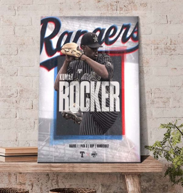 Welcome Kumar Rocker to Texas Rangers MLB Draft Poster Canvas