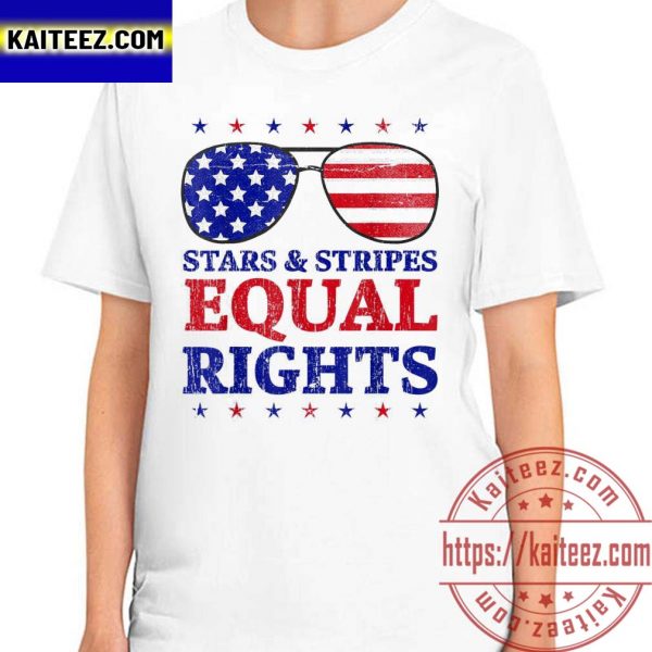 star stripes and equal rights American Flag 4th Of July T-Shirt