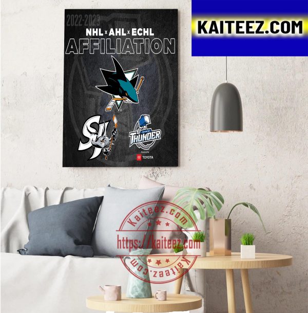 2022 2023 NHL x AHL x ECHL Affiliation ArtDecor Poster Canvas