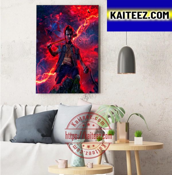 Stranger Things 4 Steve Harrington Is The Babysitter Wall Art Poster Canvas