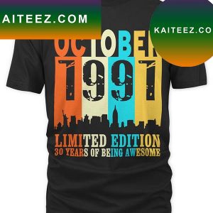 30 limited edition made in october 1991 30th birthday 2022 T-shirt