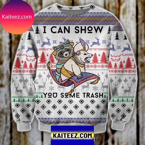 3D All Over Printed Raccon I Can Show You Some Trash Christmas Sweater