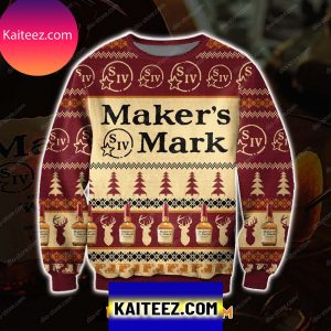 3d All Over Printed Maker’s Mark Whiskey Christmas Ugly Sweater