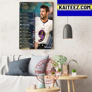 91 to 100 On The NFL Top 100 Players Of 2022 List Art Decor Poster Canvas