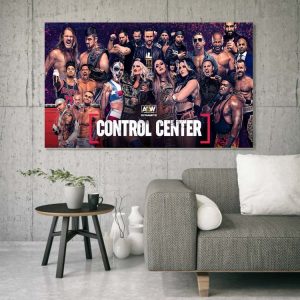 AEW Wrestling Dynamite Control Center All Members Gift Poster Canvas