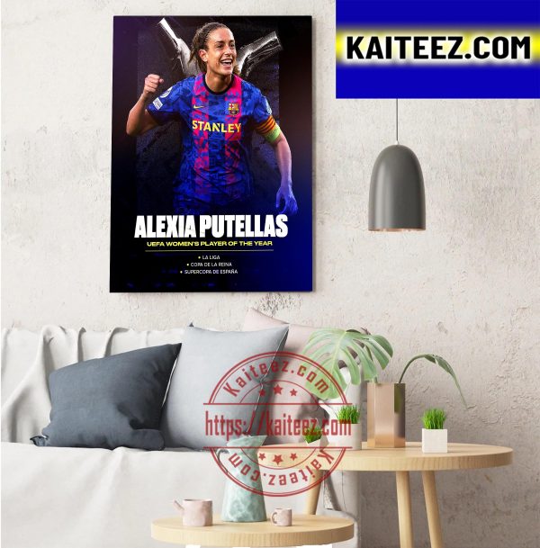Alexia Putellas Is 2022 UEFA Womens Player Of The Year Decorations Poster Canvas