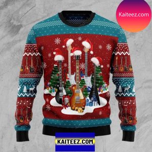 All Of Electric Guitar Christmas Ugly  Sweater