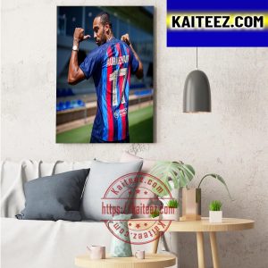 Aubameyang 17 New Number In FC Barcelona Art Decor Poster Canvas
