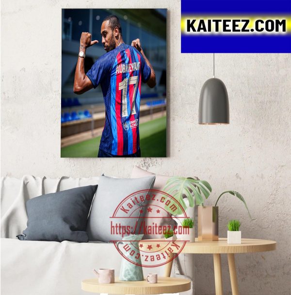 Aubameyang 17 New Number In FC Barcelona Art Decor Poster Canvas