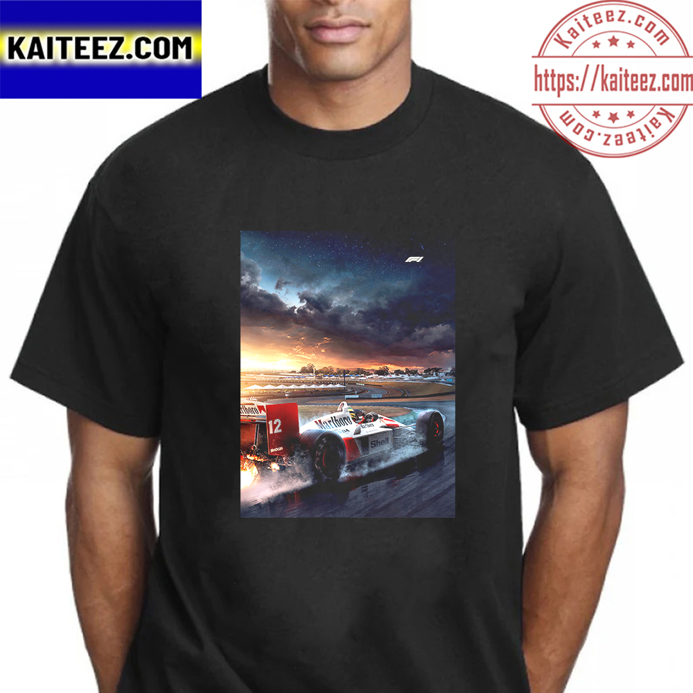 Senna F1 Poster Vintage T-Shirt - Kaiteez