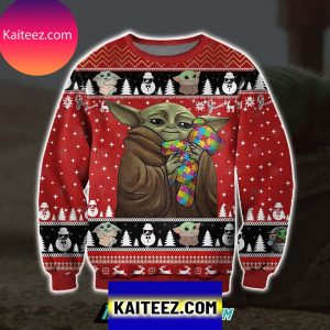 Baby Yoda With Puzzles Autism 3d Print Christmas Ugly Sweater
