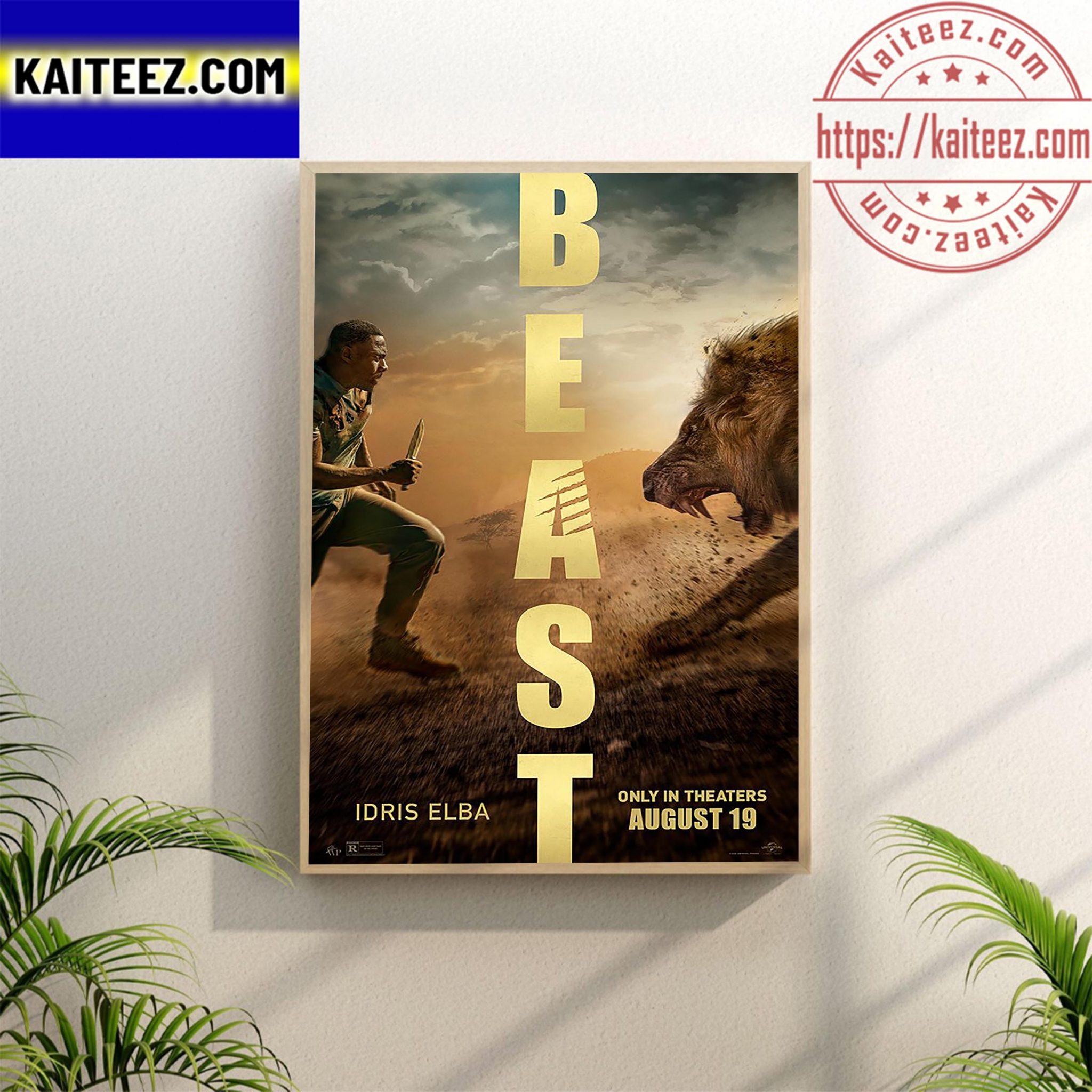 Beast Official Poster Idris Elba Poster Canvas - Kaiteez