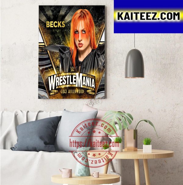 Becky Lynch In WWE WrestleMania Goes Hollywood Art Decor Poster Canvas