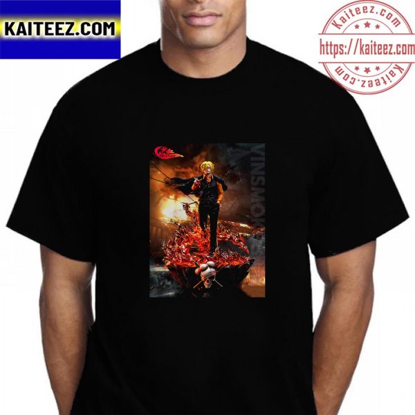 Blackfoot Vinsmoke Sanji With Fire Figure Vintage T-Shirt