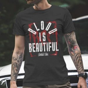 Blood Is Beautiful Blackpool Combat Gift Club AEW T-shirt