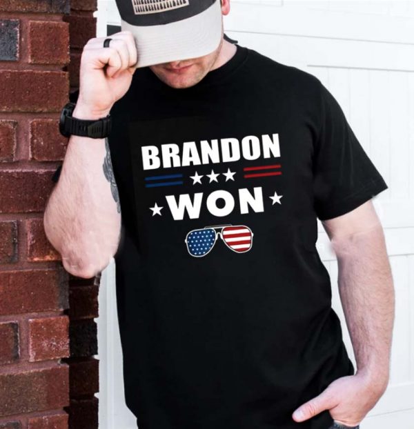 Brandon Won Us Flag Glasses Gift T-shirt