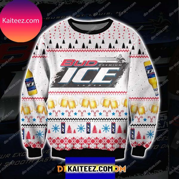 Bud Ice Lager Beer Knitting Pattern Christmas Ugly Sweater