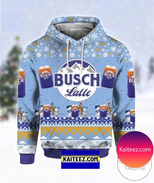 Busch Latte Beer Christmas Ugly Sweater