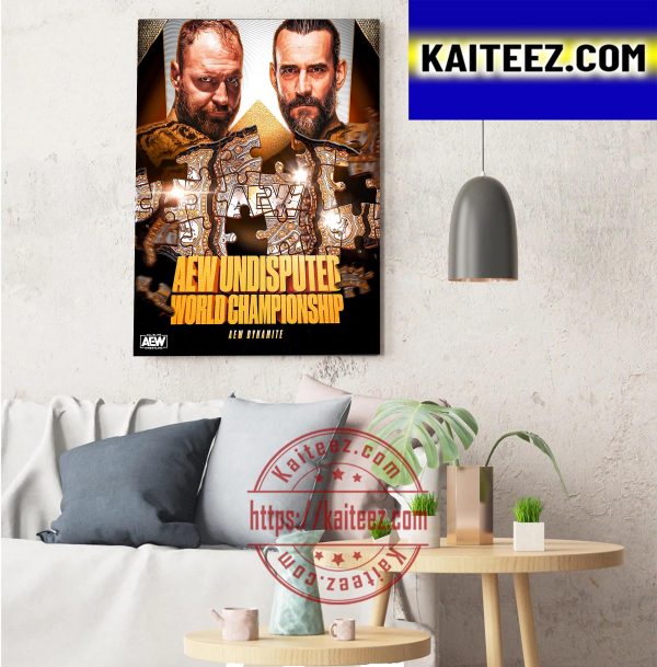 CM Punk and Jon Moxley for AEW Undisputed World Championship on AEW Dynamite ArtDecor Poster Canvas