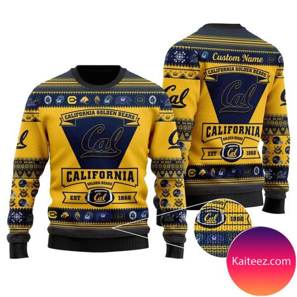 California Golden Bears Football Team Logo Personalized Christmas Ugly  Sweater