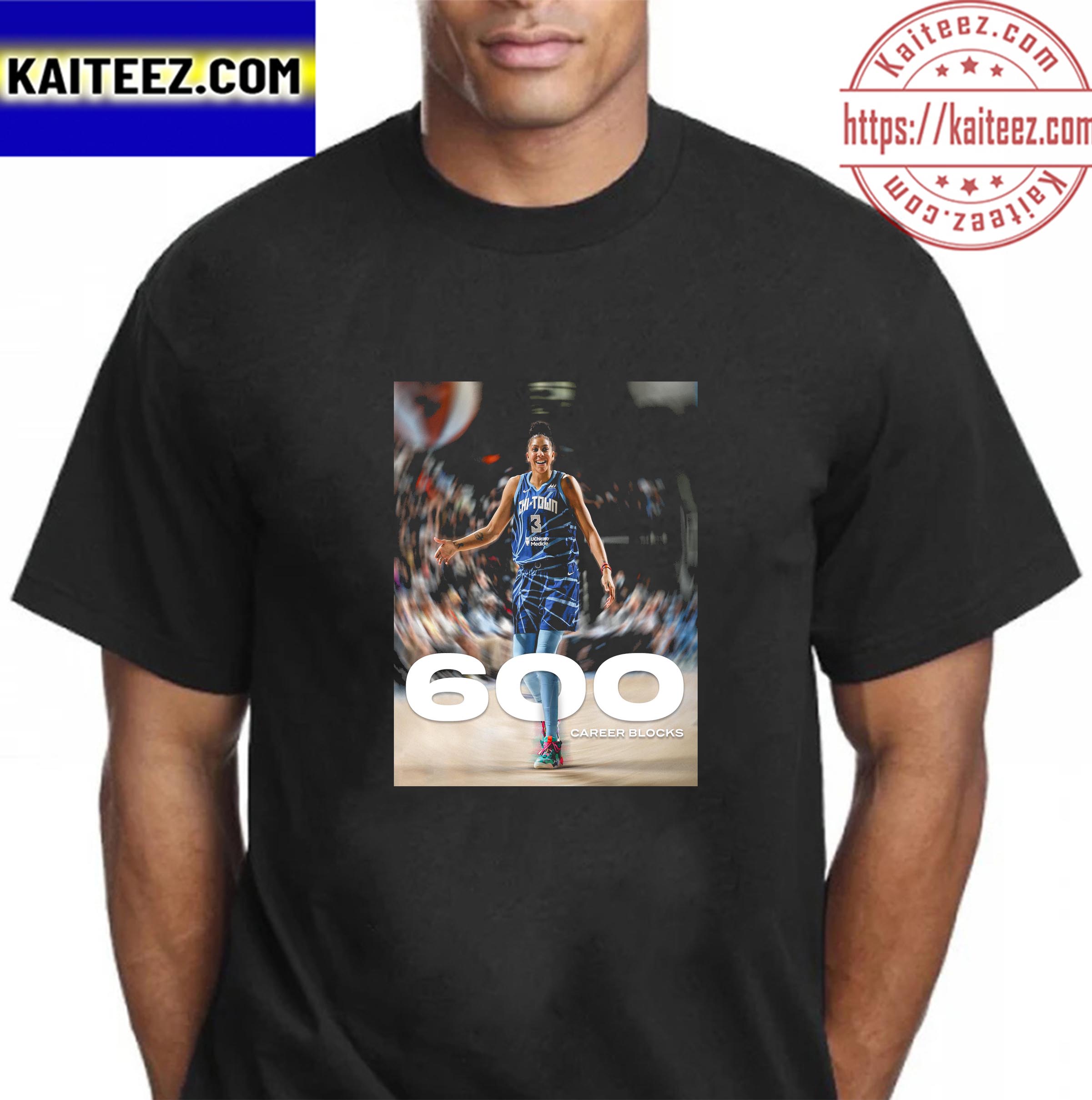 Candace Parker in WNBA 600 Career Blocks Gifts T-Shirt - Kaiteez