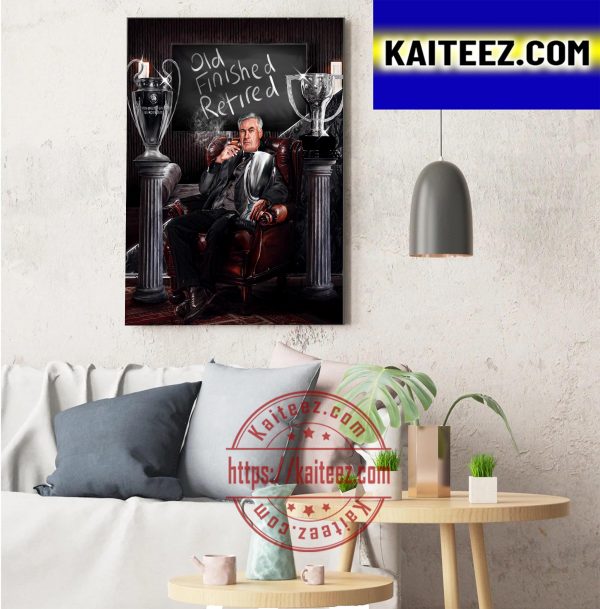 Carlo Ancelotti Is Old Finished Retired Art Decor Poster Canvas