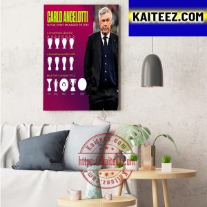 Carlo Ancelotti Is The First Manager To Win A League Title Art Decor Poster Canvas