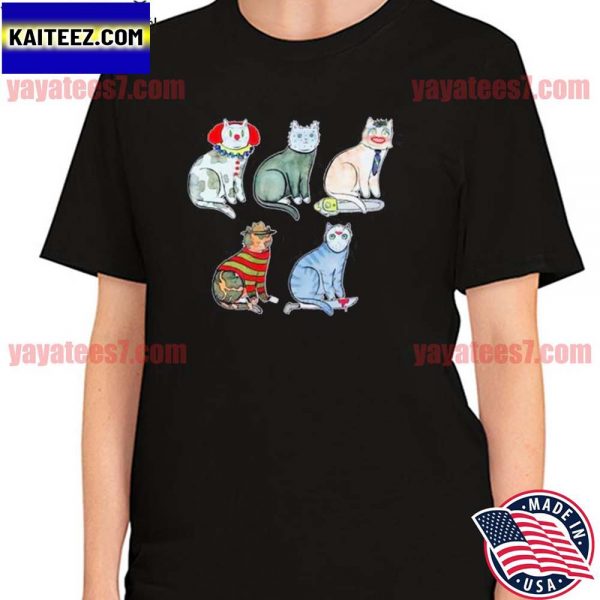Cats Horror Characters Mashup Halloween T-shirt
