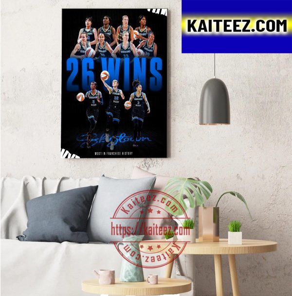 Chicago Sky 26 Wins Most In Franchise History Art Decor Poster Canvas