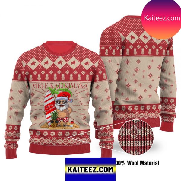 Christmas Aloha Hawaii Mele Kalikimaka Sweatshirt Knitted Christmas Ugly Sweater