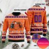 Clemson Tigers Football Team Logo Custom Name Personalized Christmas Ugly Sweater