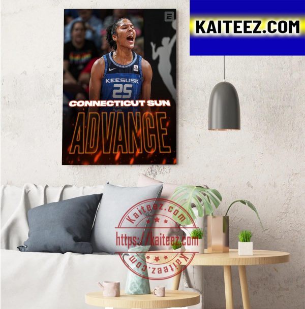 Connecticut Sun Advance WNBA Playoffs ArtDecor Poster Canvas