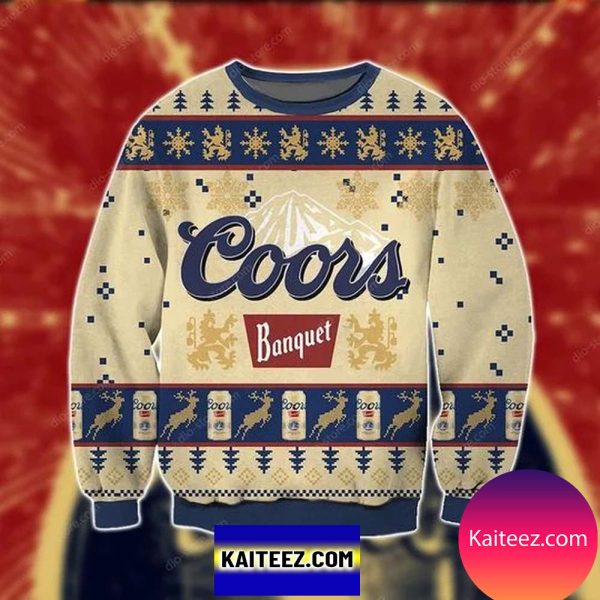 Coors Banquet 3D Christmas  Ugly Sweater