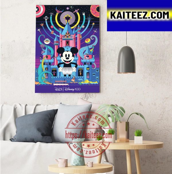 D23 Poster Old And New Disney Characters ArtDecor Poster Canvas