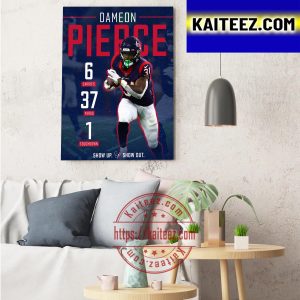 Dameon Pierce In Houston Texans On NFL ArtDecor Poster Canvas