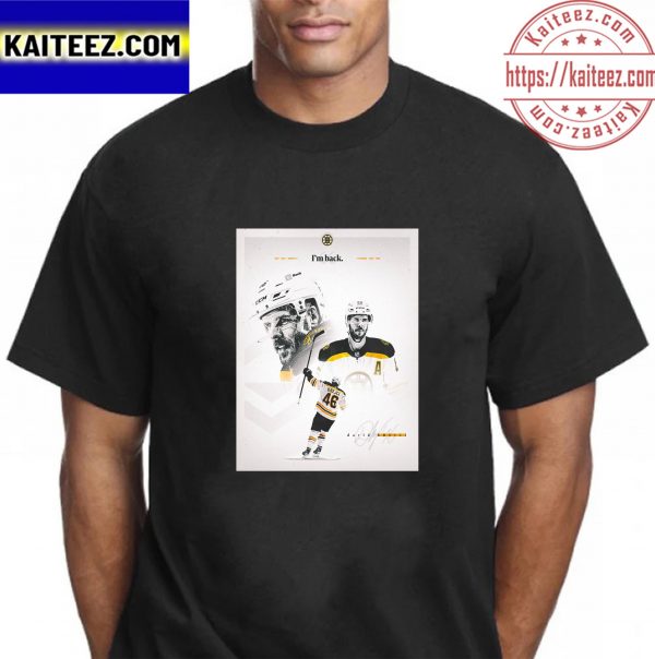 David Krejci Back In Black and Gold Boston Bruins Vintage T-Shirt