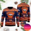 Denver Broncos Symbol Wearing Santa Claus Hat Ho Ho Ho Custom Personalized Christmas Ugly Sweater