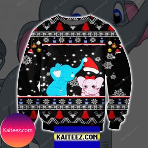 Elephant Merry Christmas Knitting Pattern 3d Print Ugly Sweater