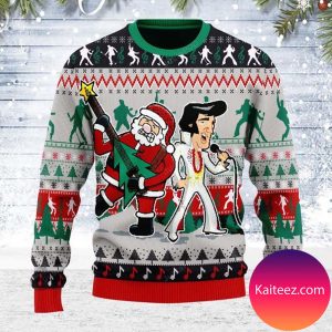 Elvis Presley With Santa Ugly Sweater