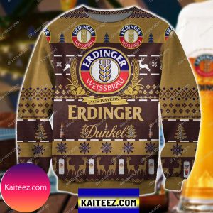 Erdinger Dunkel Knitting Pattern 3d Print Christmas Ugly Sweater