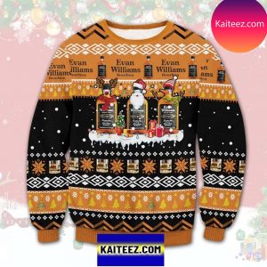 Evan Williams Bourbon 3D Christmas Ugly Sweater