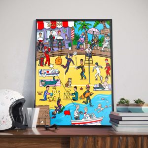 F1 Drivers On Summer Break Out of Office Mode Art Poster Canvas