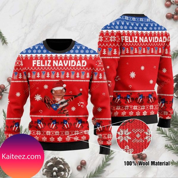 Feliz Navidad Frog Christmas Christmas Ugly Sweater