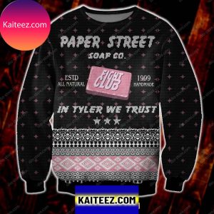 Fight Club Paper Street Soap Co Print Christmas Ugly Sweater