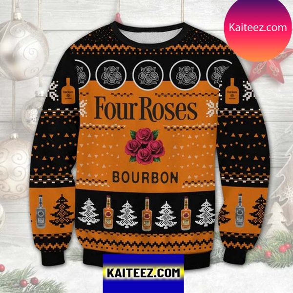 Four Roses Bourbon 3D Christmas Ugly Sweater