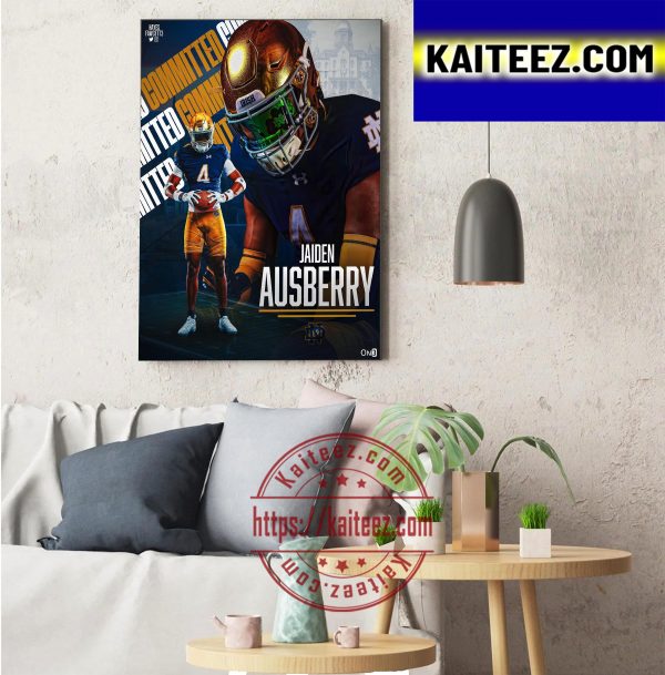 Four Star LB Jaiden Ausberry Committed Notre Dame Gift Poster Canvas