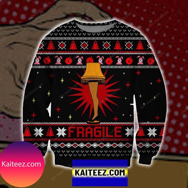 Fragile Knitting Pattern 3d Print Christmas Ugly Sweater