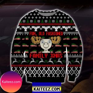 Fun Old Fashioned Family Xmas Knitting Pattern 3d Print  Christmas Ugly Sweater